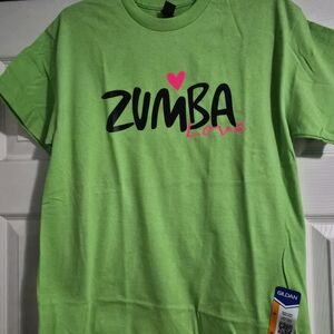 Gildan Neon Green Zumba Love Tee